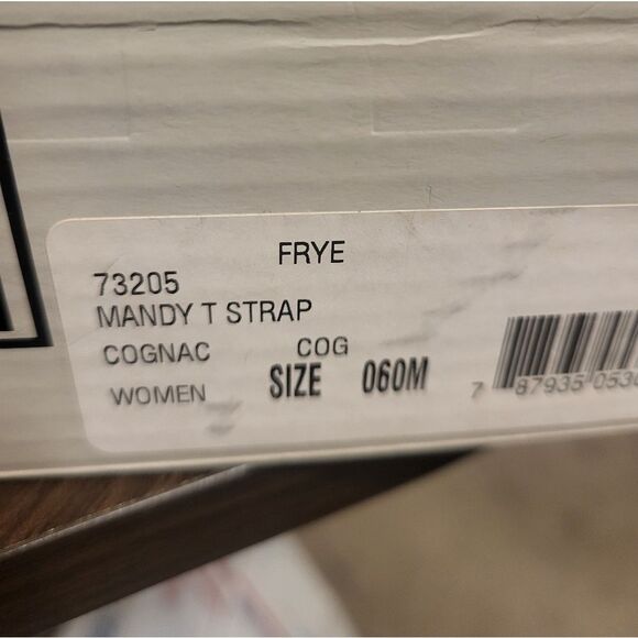 Frye by Anthropologie Mandy T-Strap Leather Sandals in Cognac Brown, Size 6 - Picture 13 of 13